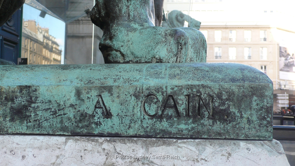 Socle signature  Auguste Cain.JPG - Socle signature, Auguste Cain. Le 10 novembre 2013